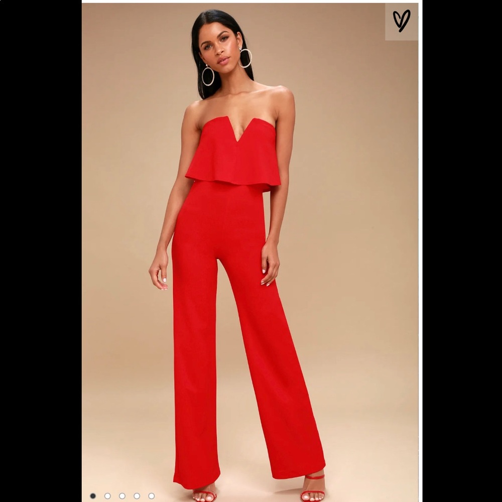 Lulu’s strapless jumpsuit
